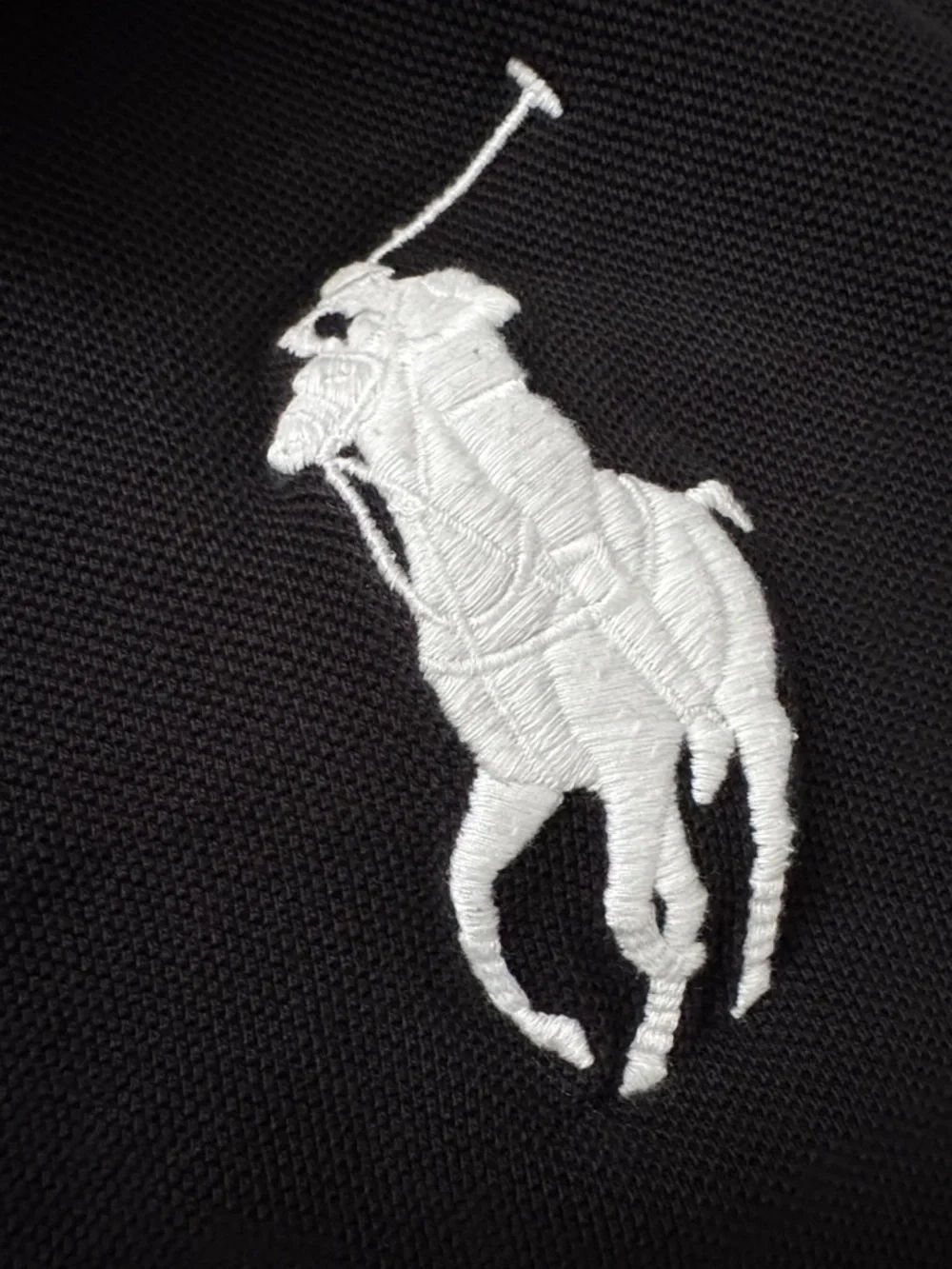 Polo Ralph Lauren Girl Unisex Black Polo with White Pony Logo - Kids Size 10/12